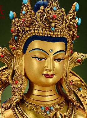 藏村全鎏金《金刚萨埵》精工铜雕室内家用《金刚萨垛》铜佛像摆件