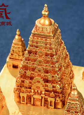 鎏金雕花正觉塔铜摆件