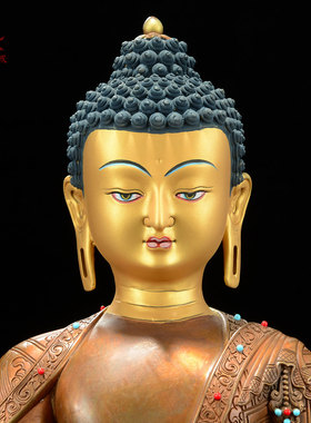 紫铜释迦牟尼铜像摆件