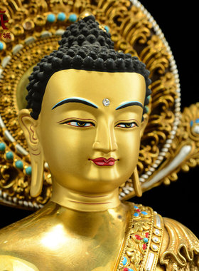 全鎏金药师佛铜像摆件