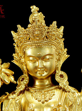 全鎏金精工铜雕绿度母