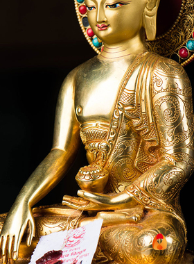 7寸铜全鎏金雕花家居用品摆件