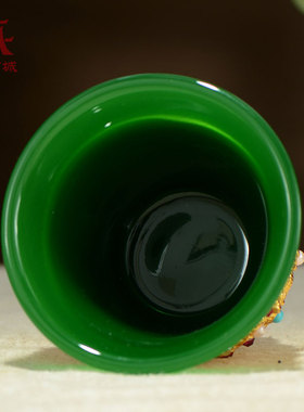 藏村彩珠镶嵌仿玉供水碗