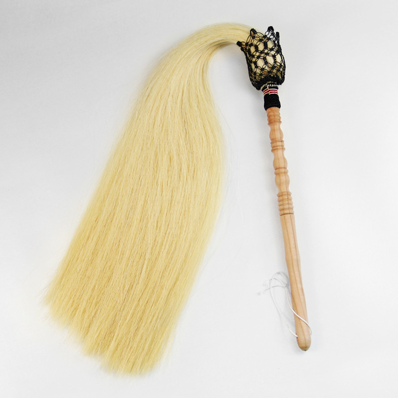 太极拂尘真马尾桃木佛尘武当武术练功浮尘蝇甩子扫道士家扶尘法器 - 图1