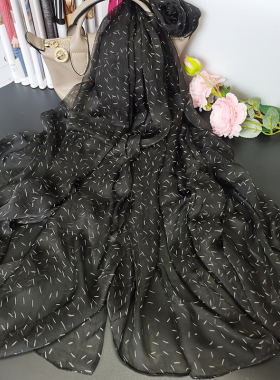 秋冬女士外贸尾单碎花超长丝巾