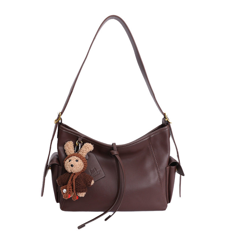 大容量托特包包女 2026新款潮高级感复古休闲百搭单肩斜挎水桶包N,淘宝优惠券,粉丝福利购,淘宝优惠卷