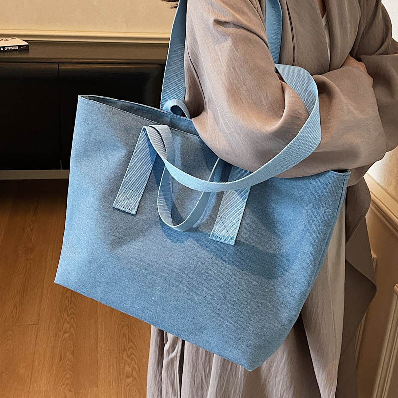 帆布包女 大容量2025新秋冬百搭简约单肩包休闲大学生上课托特包N,淘宝优惠券,粉丝福利购,淘宝优惠卷