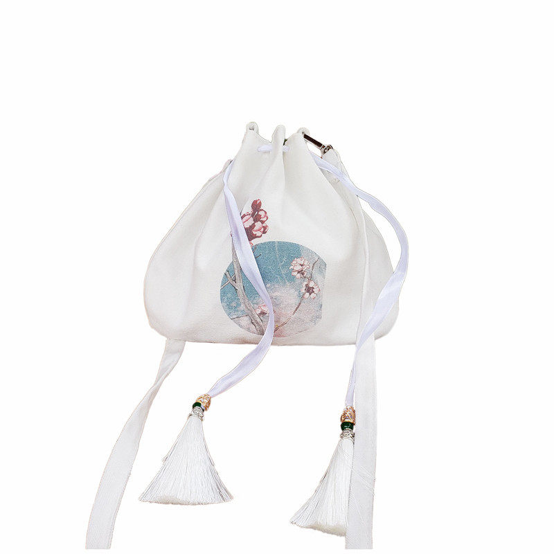 新款古风印花汉服包流苏包 斜跨包单肩包帆布包搭配古装服饰荷包X,淘宝优惠券,粉丝福利购,淘宝优惠卷