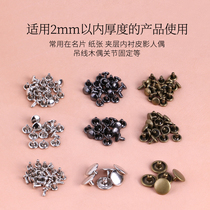 Business card rivet double-sided fixed metal submother button envelope bag Children diy willow nail binding button mounting tool 4