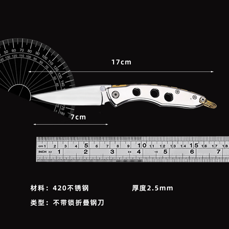 不锈钢折叠刀水果刀高硬度锋利折刀便携削皮刀家用小刀户外随身-图2