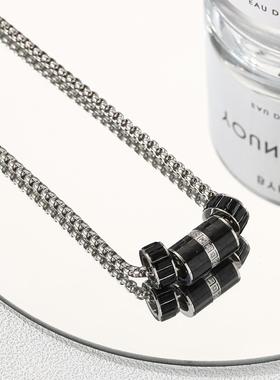 小蛮腰情侣项链女小众设计高级感转运珠锁骨链轻奢吊坠男士配饰