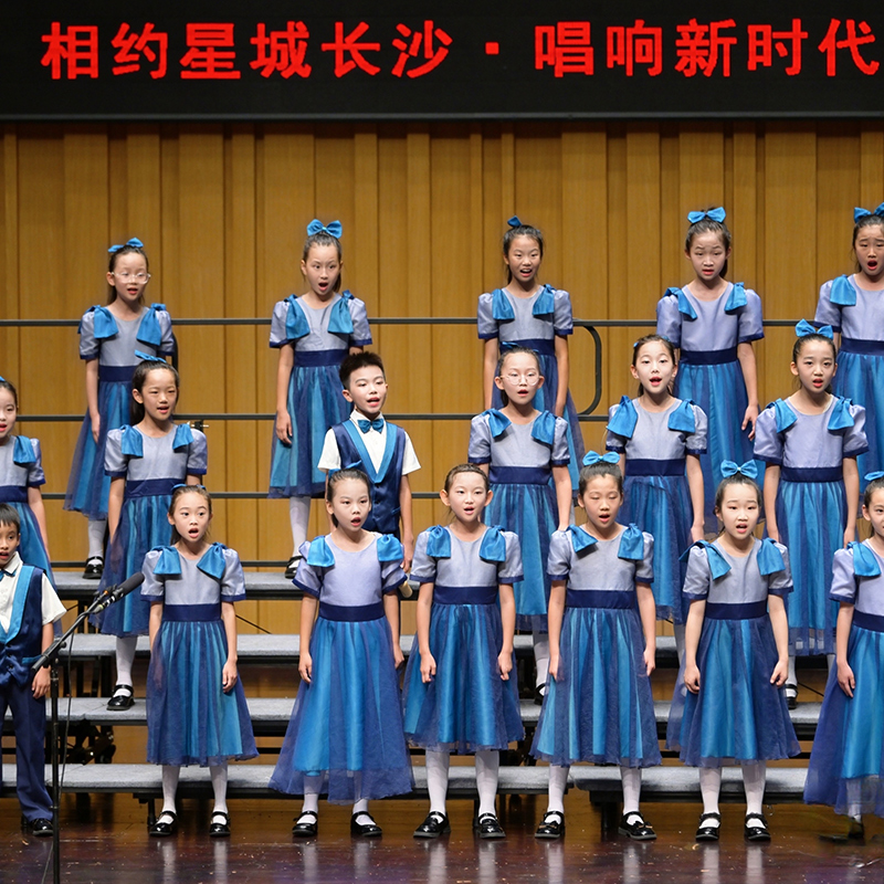 六一儿童合唱服装演出服男女童礼服中小学生表演朗诵纱裙大合唱团