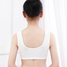 Топы и бра 少女文胸发育期学生小背心中大童双层加厚防凸点纯棉内衣校服不透 AI Bud