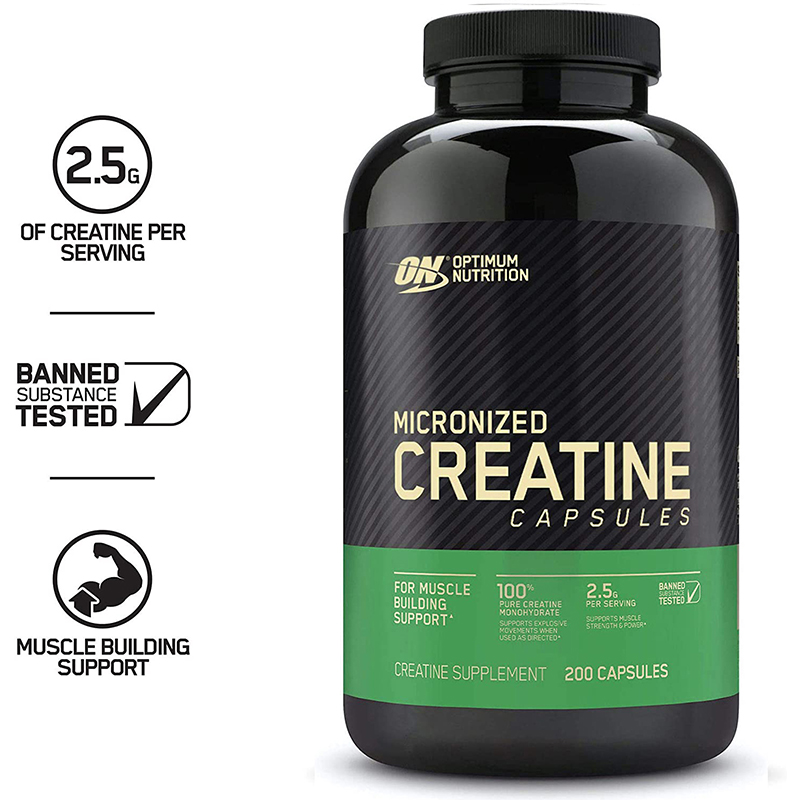 美国ON奥普帝蒙肌酸胶囊200粒欧普一水纯肌酸 Optimum Creatine-图0