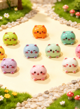 夜光迷你彩色猫咪桌面摆件