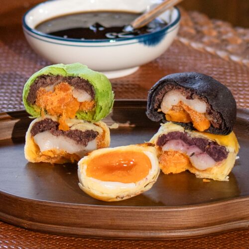 台州馅中馅蛋黄酥中秋月饼礼盒送礼豆沙酥皮流心奶黄月饼雪媚娘饼 - 图3