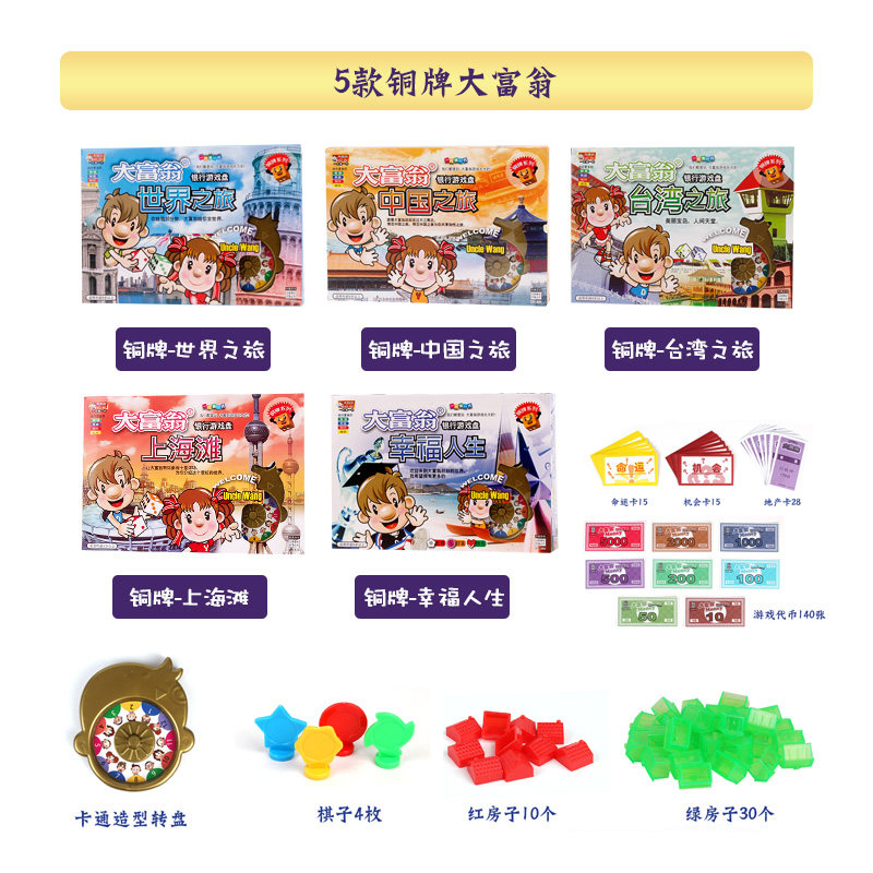 正版大富翁游戏棋银版世界之旅超大号儿童成人豪华版强手棋桌游,淘宝优惠券,粉丝福利购,淘宝优惠卷