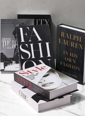 现代简约假书仿真书摆件英文杂志装饰书时尚轻奢软装摄影摆设品