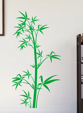 绿竹水墨竹推拉门玻璃贴纸墙贴画