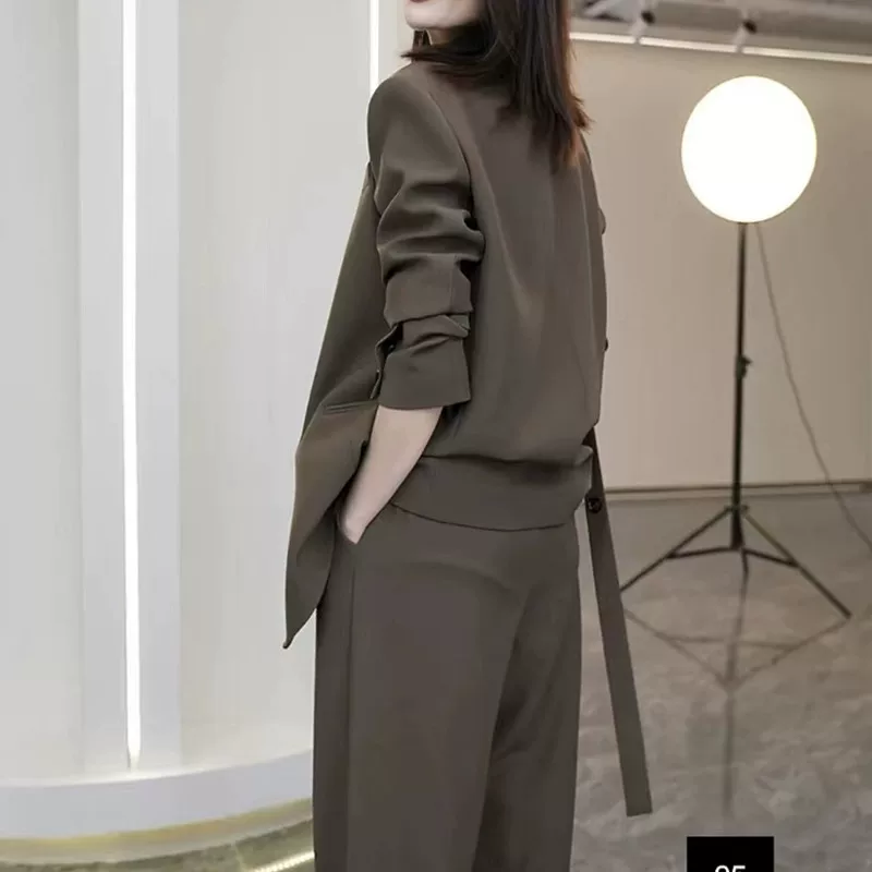 Classic suit, set, jacket, trench coat, high-quality style, plus size