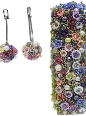 手工米珠定制款 绿野仙踪花园款手环耳环 材料包 成品