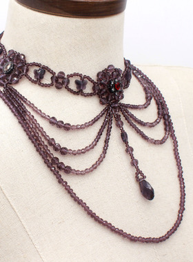 卿手作水晶编制项链婚纱配饰