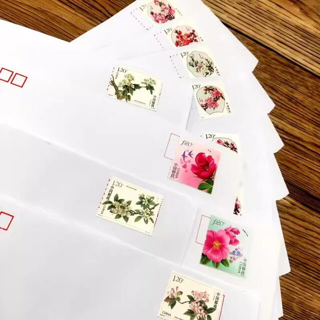 120 points postage sticker 1.2 yuan stamp with mailing for student DIY letters retro 10 pack yellow envelopes