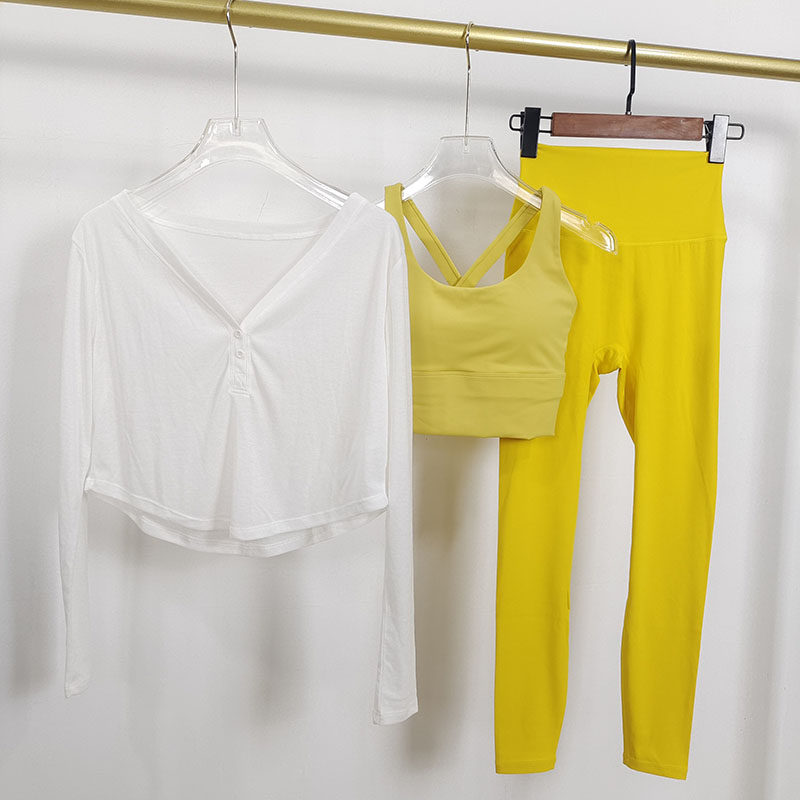 瑜伽长袖罩衫T恤女新款V领纽扣轻薄宽松运动上衣透气跑步健身服,淘宝优惠券,粉丝福利购,淘宝优惠卷