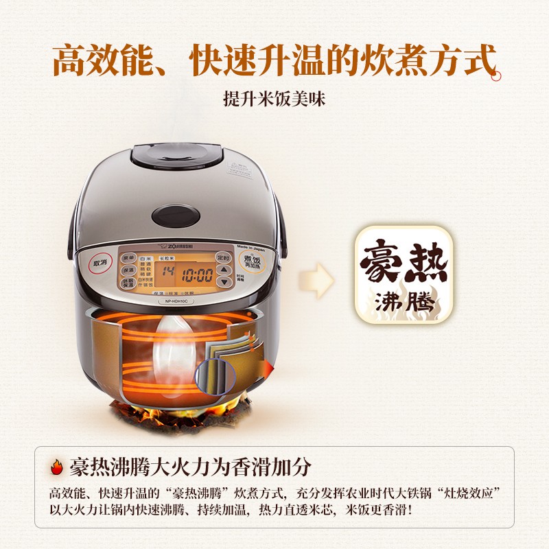 ZOJIRUSHI/象印 NP-HBH10C/HCH/HDH18C日本进口电饭煲IH电磁加热-图2