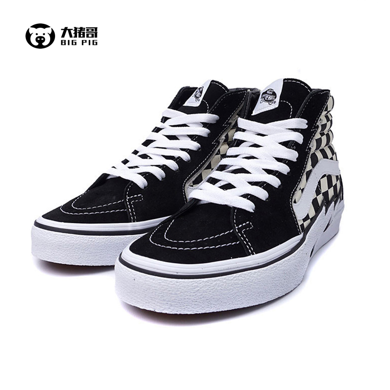 Vans 范斯Sk8-Hi男女同款黑白棋盘格闪电运动休闲板鞋VN0A5JIVA04 - 图2