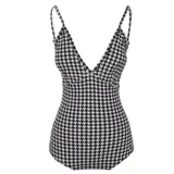 Купальник, в корейском стиле, V-образный вырез, по фигуре