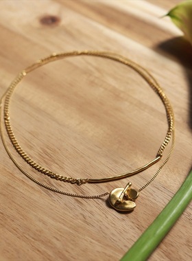 松本惠奈联名双层项链黄铜镀金