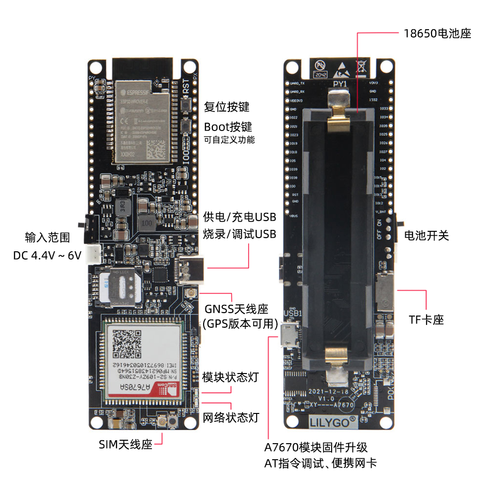 T-A7670SA 4G LTE CAT1 MCU32 MCU 支持 GSM GPRS EDGE - 图2