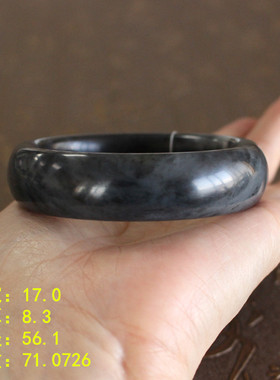 高密度脂份老熟钢板料墨玉手镯