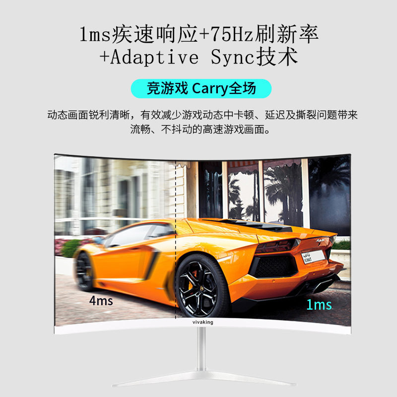 曲面27英寸24寸75HZ22电脑显示器无边框游戏电竞高清液晶显示屏19 - 图3