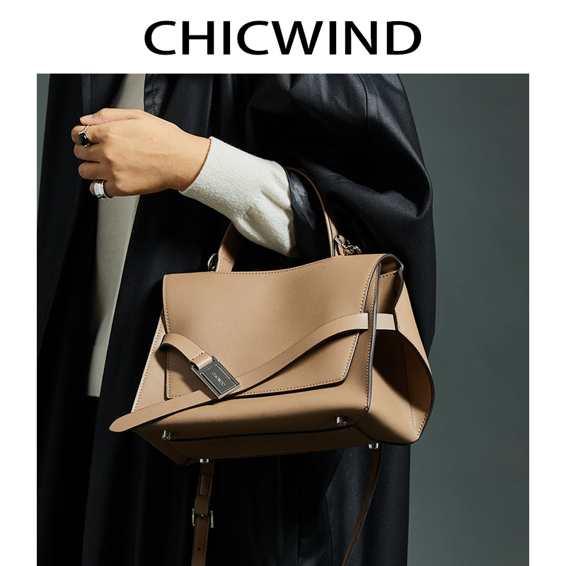 CHICWIND小众设计包包2024新款真皮单肩斜挎包女大容量通勤手提包-图0
