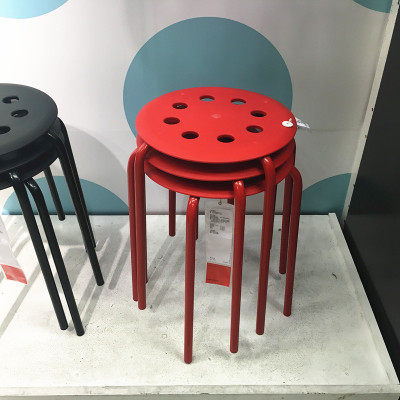 Ikea 宜家国内代购 玛留斯凳子圆凳餐凳椅子黑白红包邮 虎窝淘