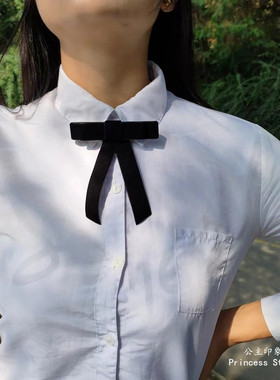 学院风黑色蝴蝶结缎带胸针