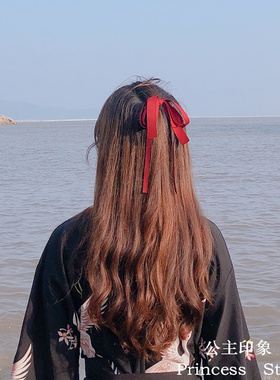 少女心古风甜美飘带蝴蝶结发圈