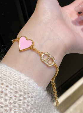 粉色爱心珍珠项链耳环手链套装