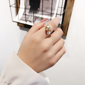 简约女款个性开口珍珠戒指