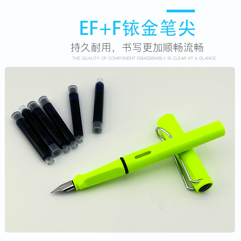 oaso优尚K0071正姿墨囊钢笔双笔尖学生练字用硬笔书写可吸墨水EF-图2
