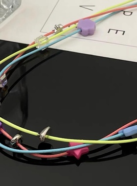 2026时尚夏季甜美五彩绳彩色星星串珠项链女轻奢感时尚简约百搭