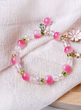 2026时尚厂家货源新款春夏上新日韩气质水晶手链女小众设计感花朵