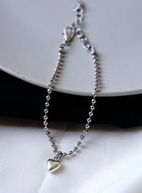 2026时尚新款ins冷淡风爱心手链女 设计感小众复古网红百搭个性