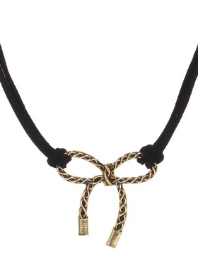 2026时尚黑色蝴蝶结choker项链锁骨链暗黑风jk辣妹甜酷项圈小众