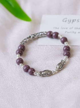 2026时尚新中式古风双鱼手作创意民族风景德镇陶瓷手串流行时尚