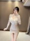Halter neck high collar temperament slim custom lace top