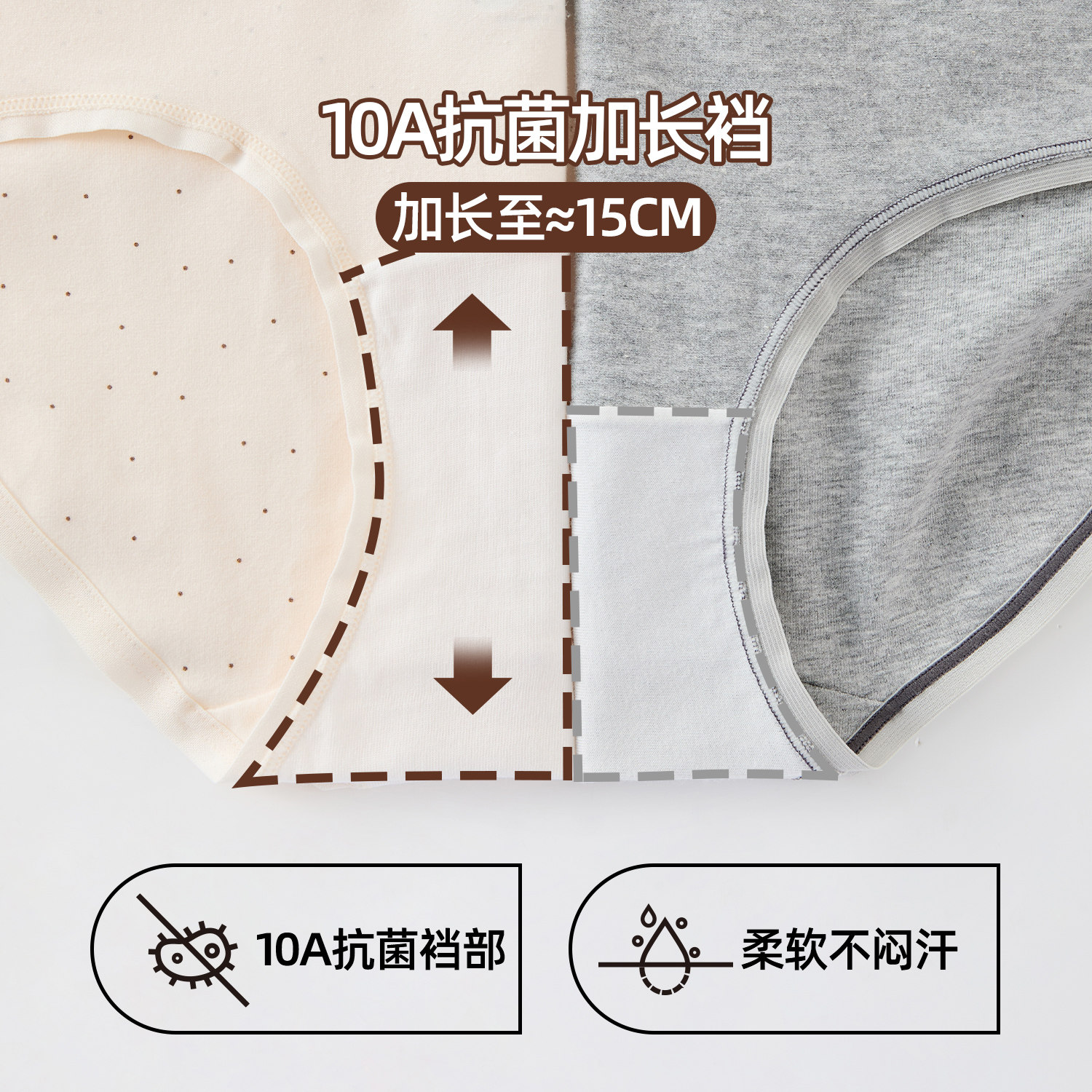 六只兔子A类棉内裤女10A抑菌加长纯棉裆甜酷风中腰防夹臀三角裤,淘宝优惠券,粉丝福利购,淘宝优惠卷