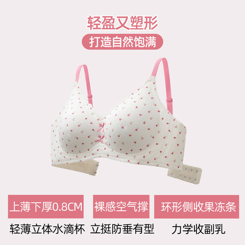 六只兔子内衣女小胸聚拢无钢圈文胸软支撑收副乳防下垂甜美风胸罩 - 图1